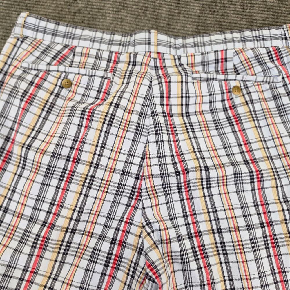 Cutter & Buck Men's Size 40 100% Cotton Blue Plaid Pleated Front Shorts - Picture 5 of 9